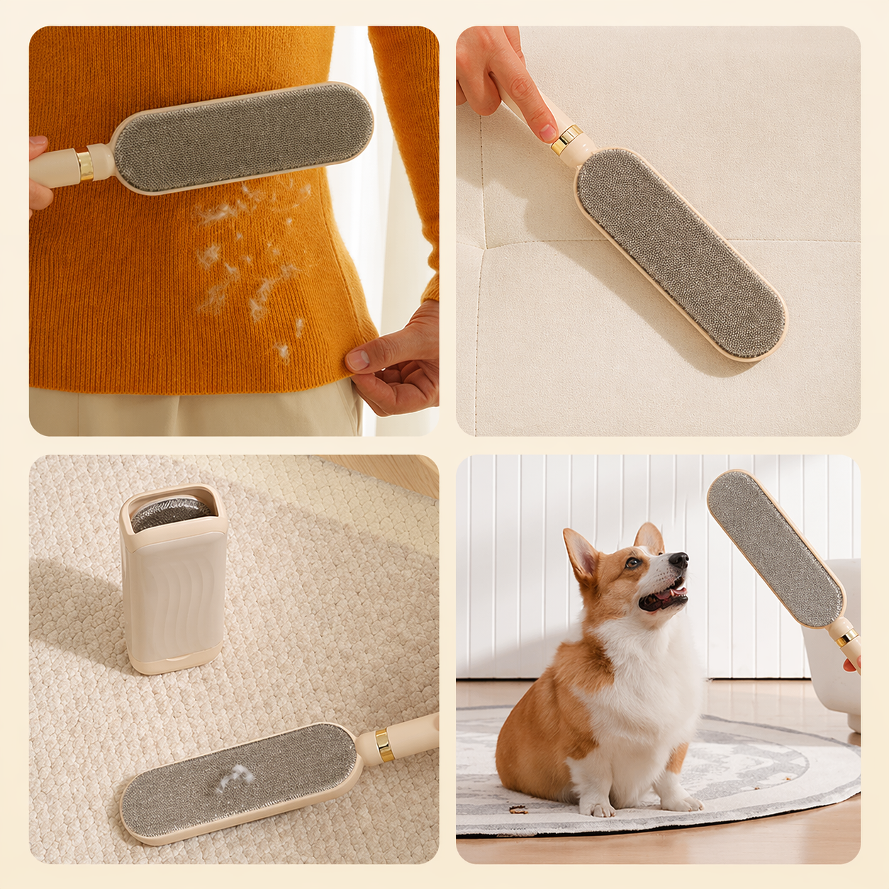 Self-Cleaning Static Pet Hair Remover Brush