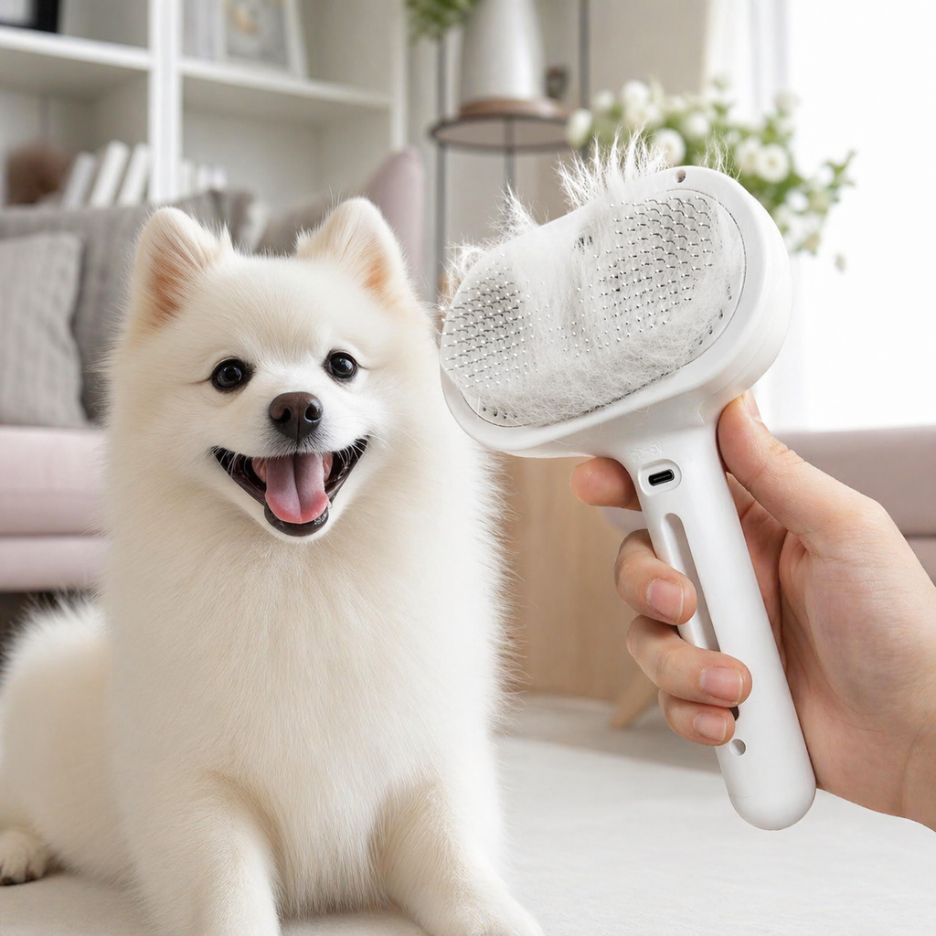 USB Rechargeable Pet Spray Grooming Brush