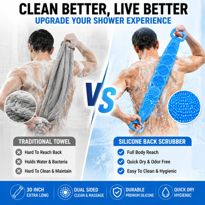 🛁 Limited-Time 49% OFF — 99.9% Antibacterial Silicone Back Scrubber 💦