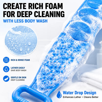 🛁 Limited-Time 49% OFF — 99.9% Antibacterial Silicone Back Scrubber 💦