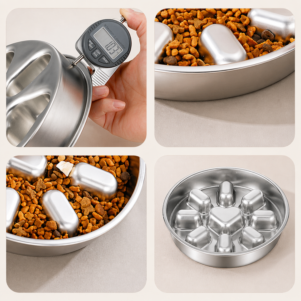 304 Stainless Steel Slow Feeder Dog Bowl