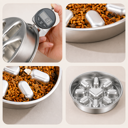 304 Stainless Steel Slow Feeder Dog Bowl