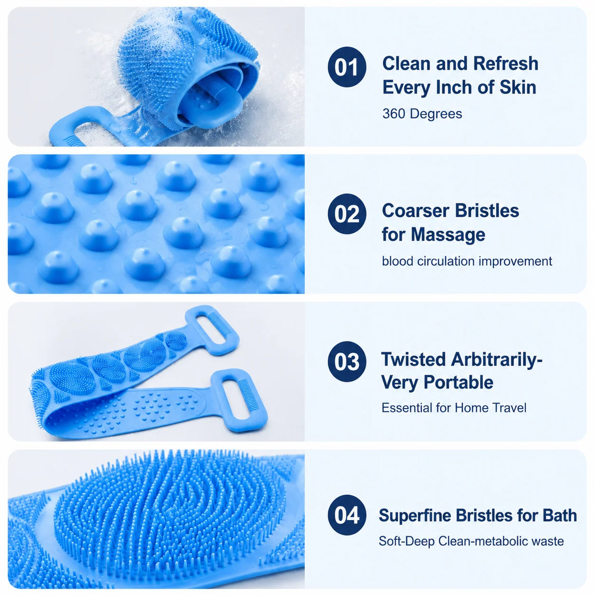 🛁 Limited-Time 49% OFF — 99.9% Antibacterial Silicone Back Scrubber 💦