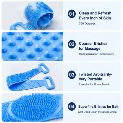 🛁 Limited-Time 49% OFF — 99.9% Antibacterial Silicone Back Scrubber 💦