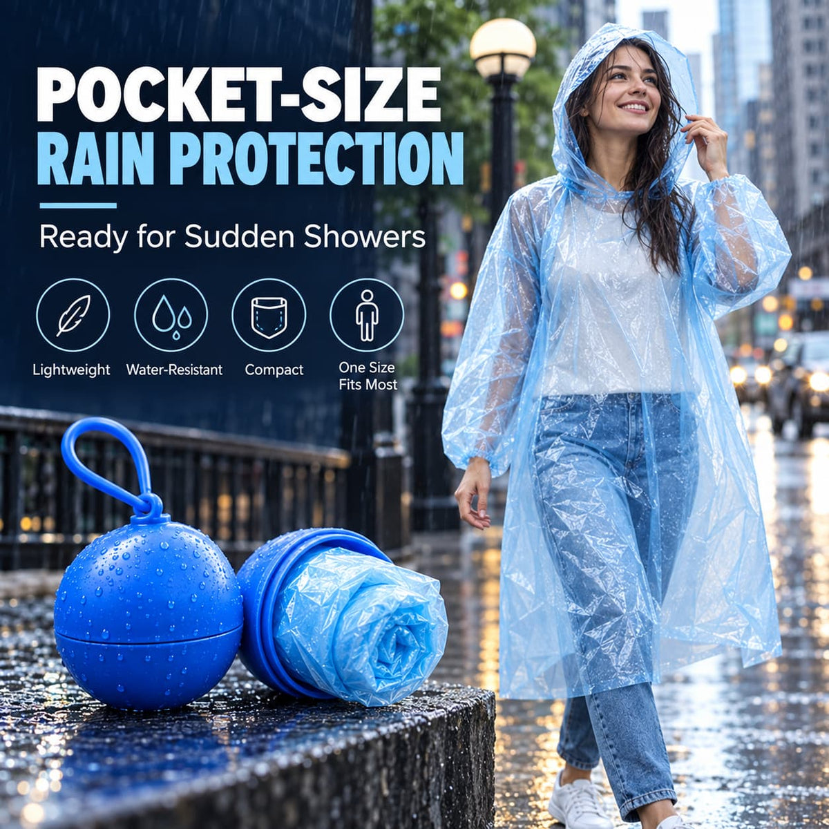 🔥 LAST DAY: 49% OFF — Pocket-Size Emergency Rain Poncho – Compact Capsule Design