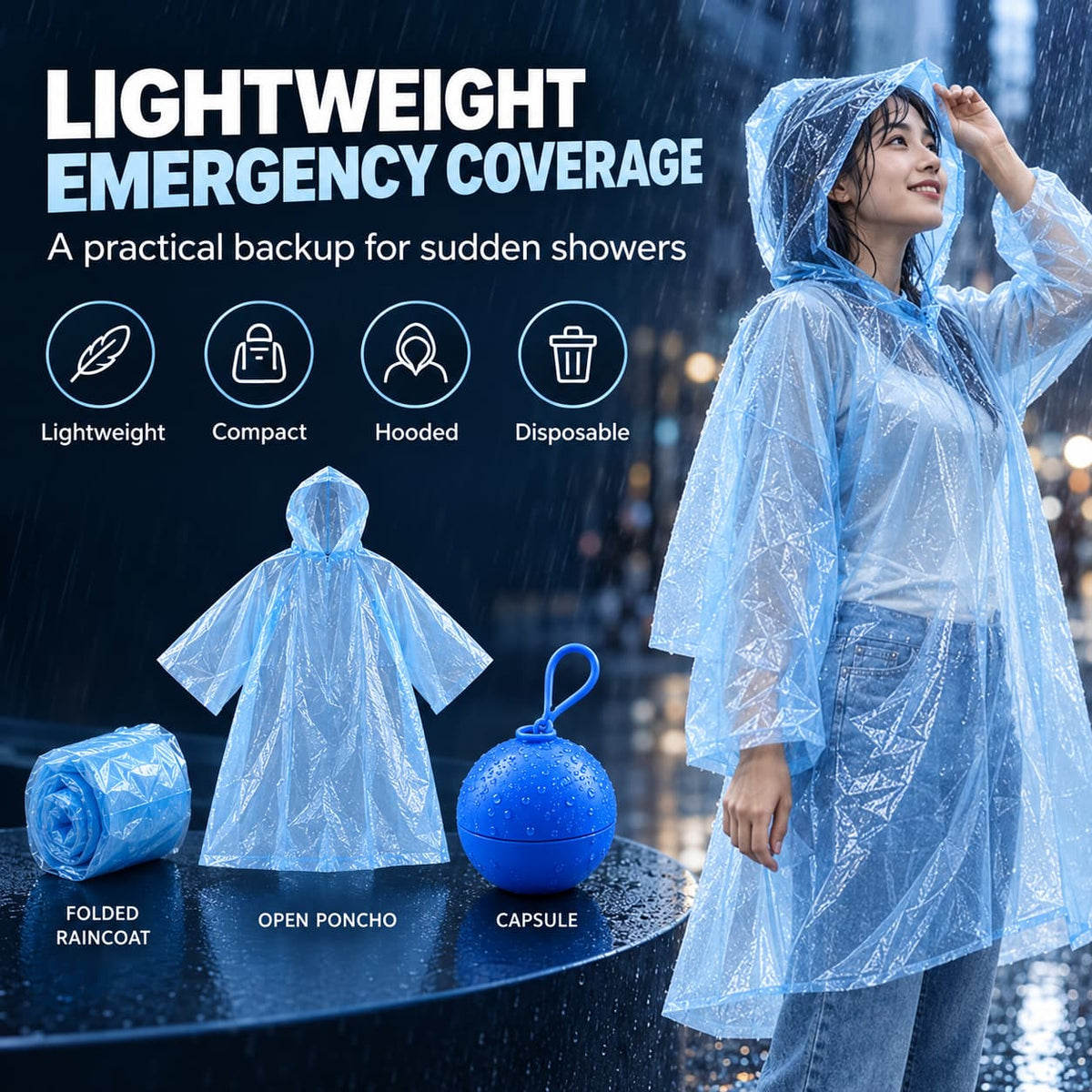🔥 LAST DAY: 49% OFF — Pocket-Size Emergency Rain Poncho – Compact Capsule Design