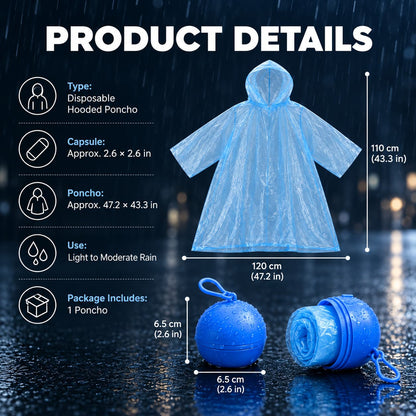 🔥 LAST DAY: 49% OFF — Pocket-Size Emergency Rain Poncho – Compact Capsule Design