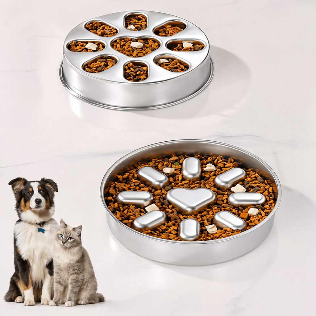 304 Stainless Steel Slow Feeder Dog Bowl