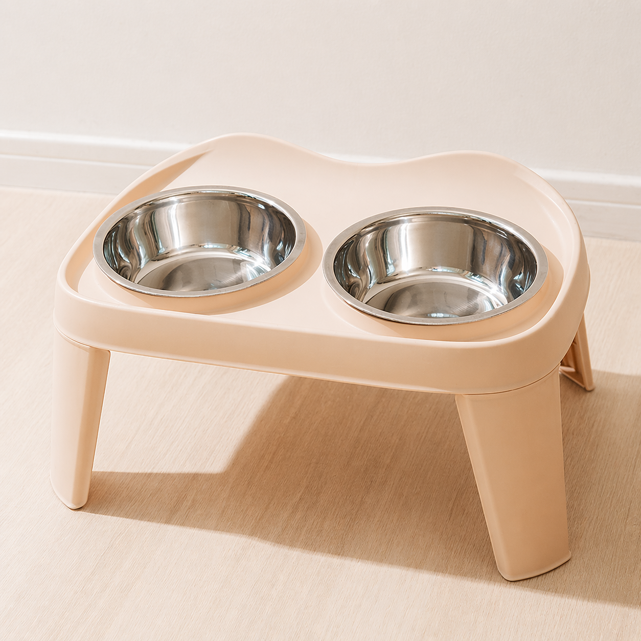 Elevated Dog Feeding Station with Stainless Steel Bowls
